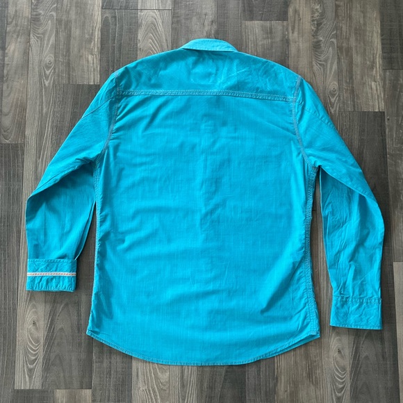 Buckle Black Standard Fit Western Pearl Snap Shirt Men’s XL Turquoise Embroidery - Picture 9 of 10